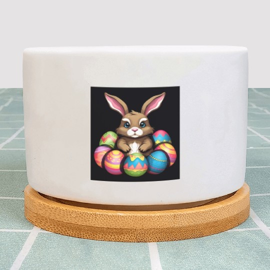 Easter Bunny Rabbit Colorful Eggs Easter Egg Hunt Plant Pots