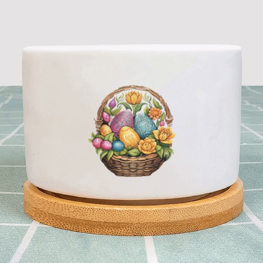 Easter Day Easter Egg Basket Mandala Art Egg Hunt Plant Pots