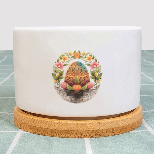 Easter Day Easter Egg Basket Mandala Art Egg Hunt Plant Pots