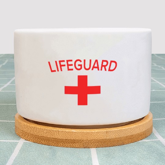 Emp-Lifeguard-Design.Lifeguard Outfit Gift. Plant Pots