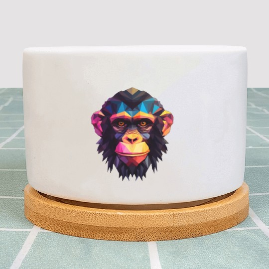 Geometric Style Chimpanzee Plant Pots