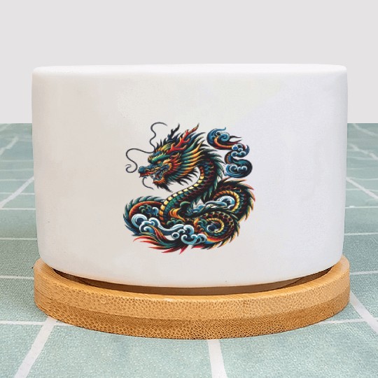 Colorful Dragon Zodiac Chinese Dragon Art Plant Pots
