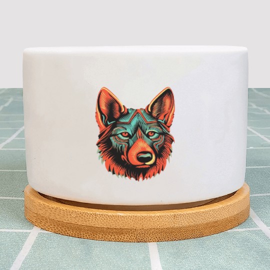 German Shepherd Funny Dog Street Art Comic Pet Plant Pots