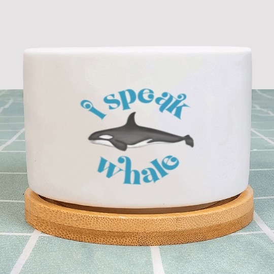 Cute I Speak Whale Orca Killer Whale Retro Style Plant Pots