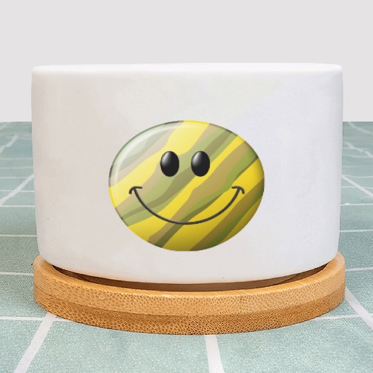Camo Smiling Happy Face Plant Pots