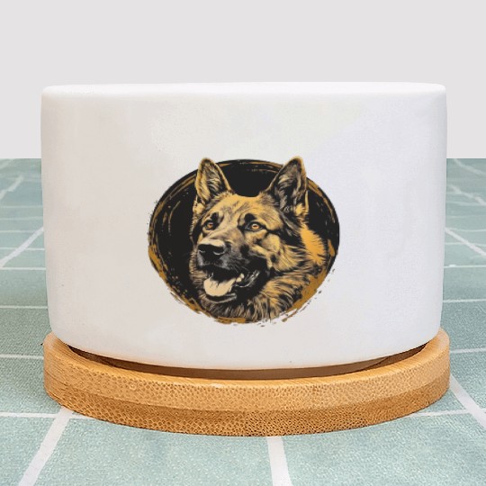 German Shepherd Funny Dog Street Art Comic Pet Plant Pots