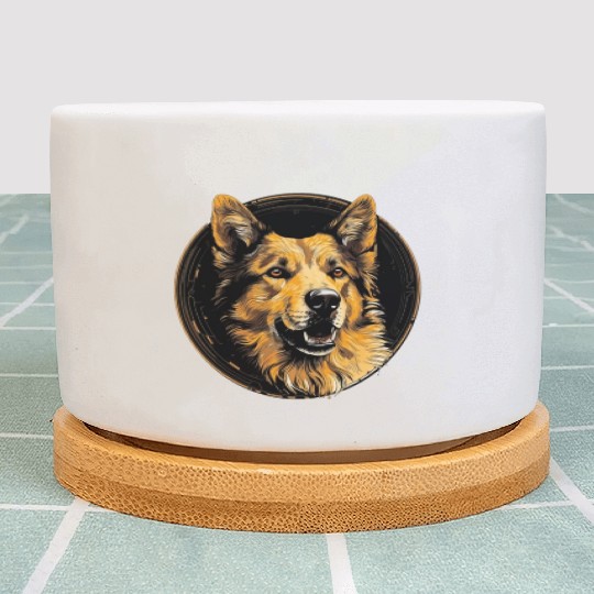 German Shepherd Funny Dog Street Art Comic Pet Plant Pots