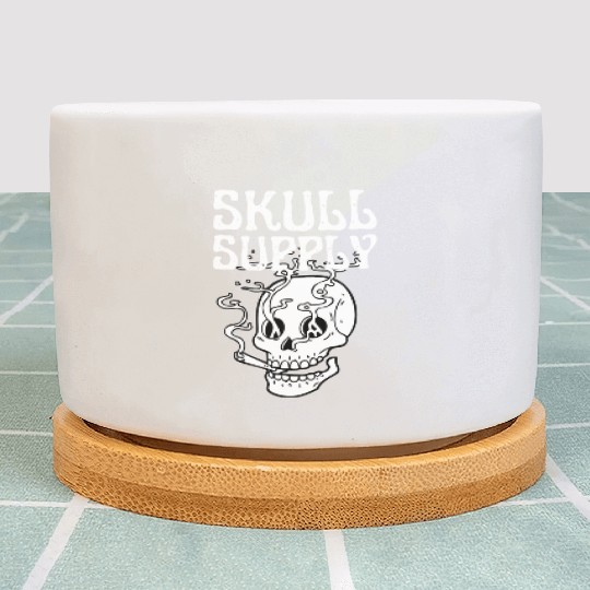Skull Streetwear Edgy Black & White Plant Pots Collection