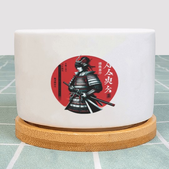 Samurai fighter from ancient Japanese style Plant Pots