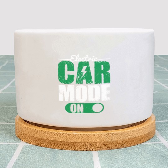 Electric Car Mode On EV Driver Electric Vehicle Plant Pots