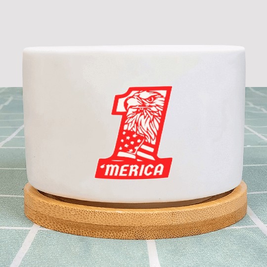 ‘Merica Eagle #1 © WhiteTigerLLC.Com Plant Pots