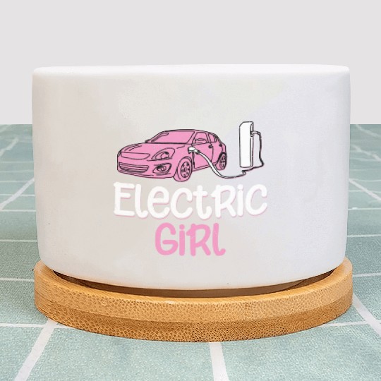 Electric Girl Electric Vehicle EV Driver Plant Pots