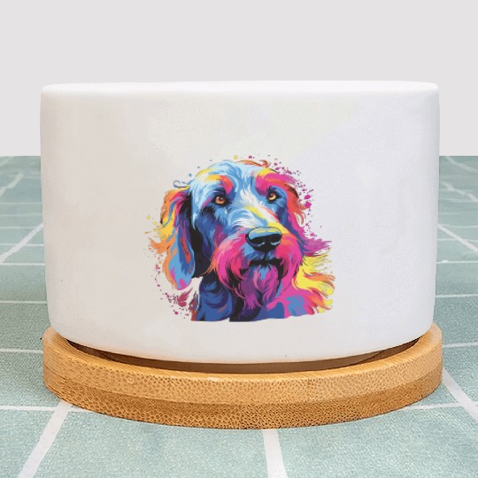 Watercolor Colorful Irish wolfhound Plant Pots