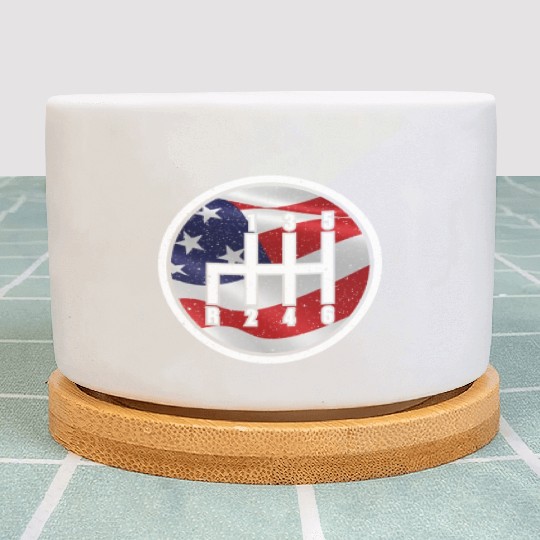 American Flag Muscle Car 6 Gears Knob Car Mechanic Plant Pots