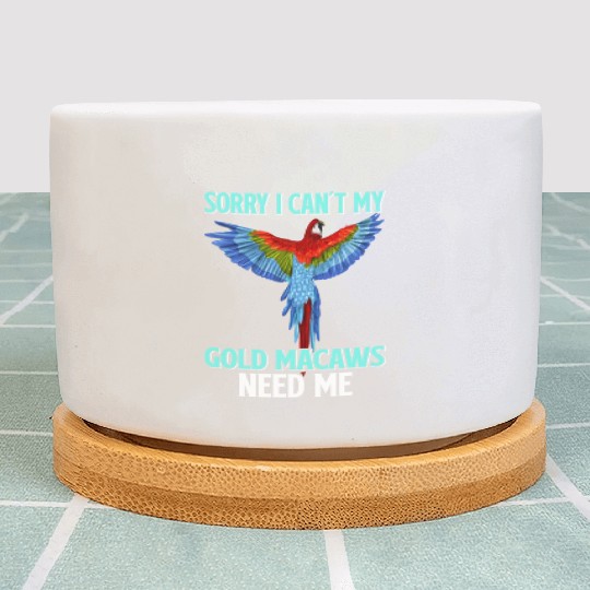 Gold Macaw Ornithologist Enthusiast Gift Plant Pots