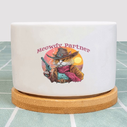 Purrfect Outlaw Showdown - Meowdy Partner Plant Pots