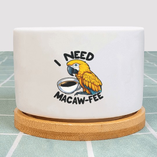 Gold Macaw Macaw-Fee Coffee Lover Plant Pots