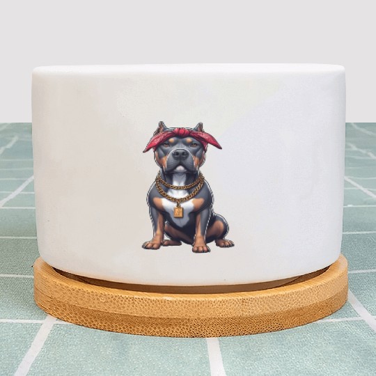 Pitbull The Rap Artist Plant Pots