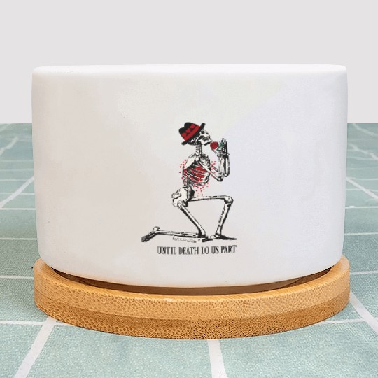 Skeleton Until Death Do Us Part Plant Pots