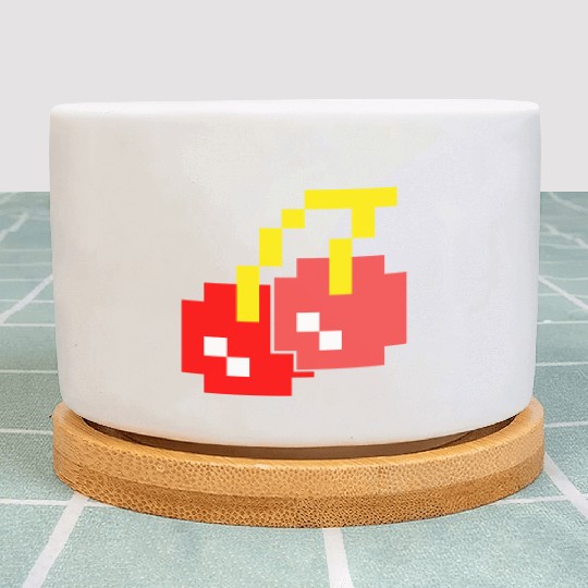 8 Bit Pixel Cherries 80s Video Game Halloween Plant Pots