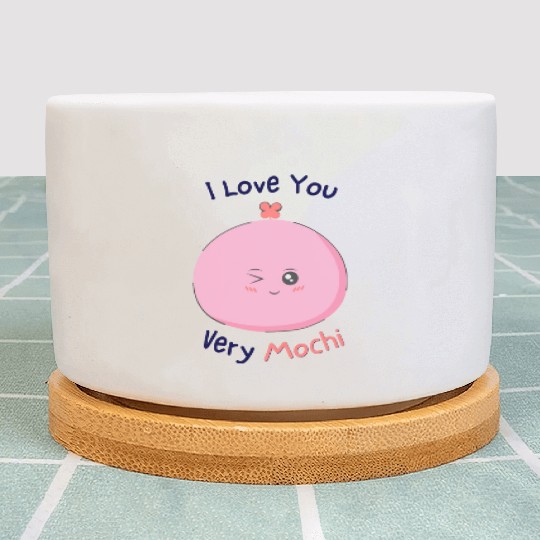 I love you very mochi | funny love pun Plant Pots