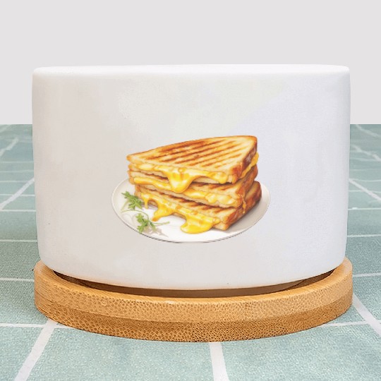 Plate of Grilled Cheese Sandwich Plant Pots