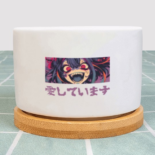 Creepy Anime Girl Yandere Gothic Harajuku Japanese Plant Pots