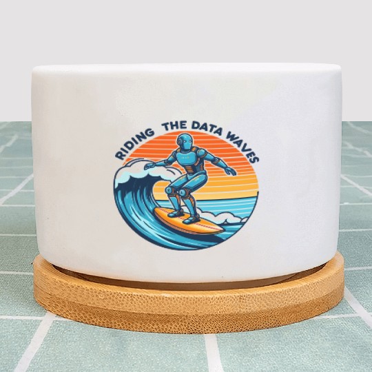 Surfer Robot: Riding the Data Waves Plant Pots