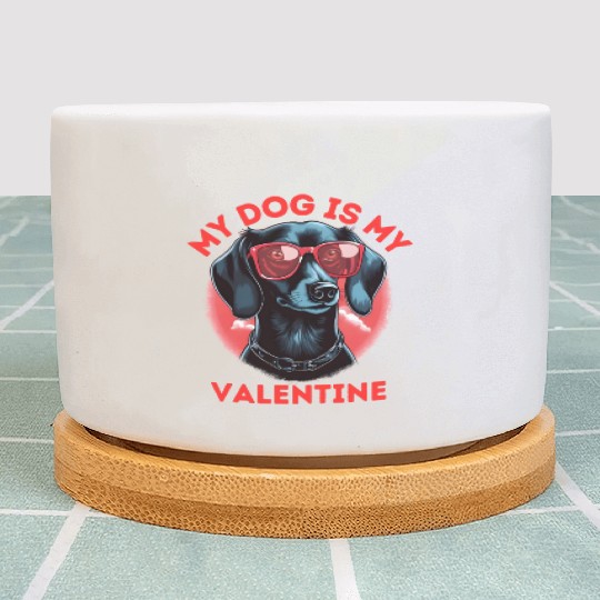 My Dog is my Valentine's Day 2024 Dachshund Dogs Plant Pots