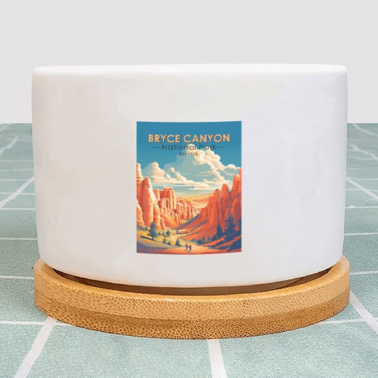 Bryce Canyon National Park Travel Art Vintage Plant Pots
