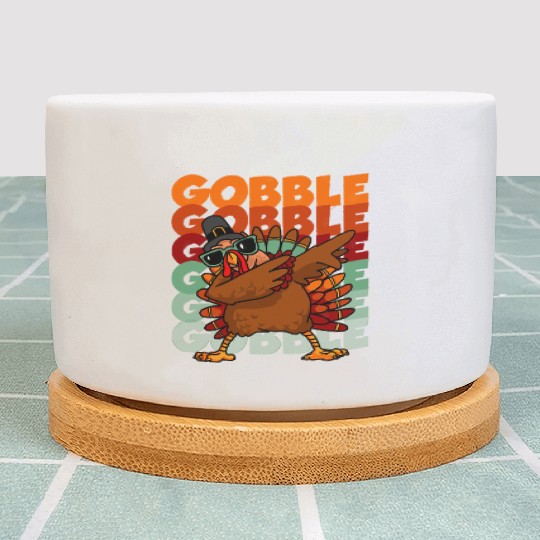 Dabbing Turkey Plant Pots Thanksgiving Gobble