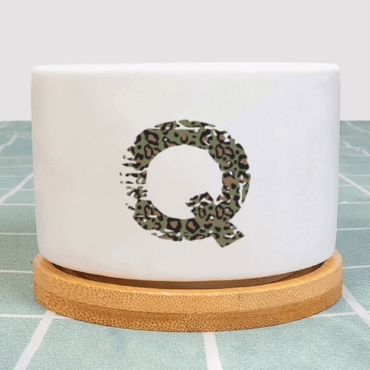 Q army camo design Plant Pots