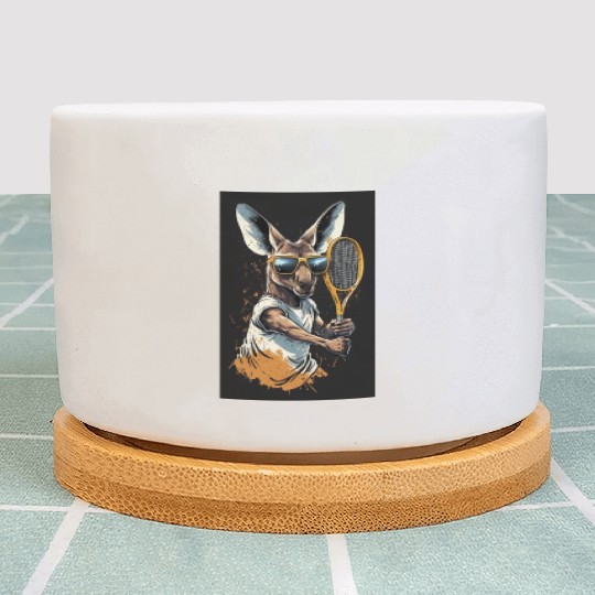 Kangaroo play tennis Plant Pots