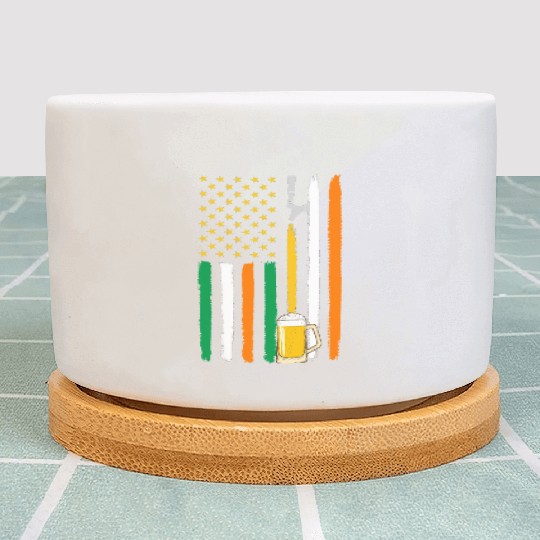 American Irish Flag Beer Plant Pots
