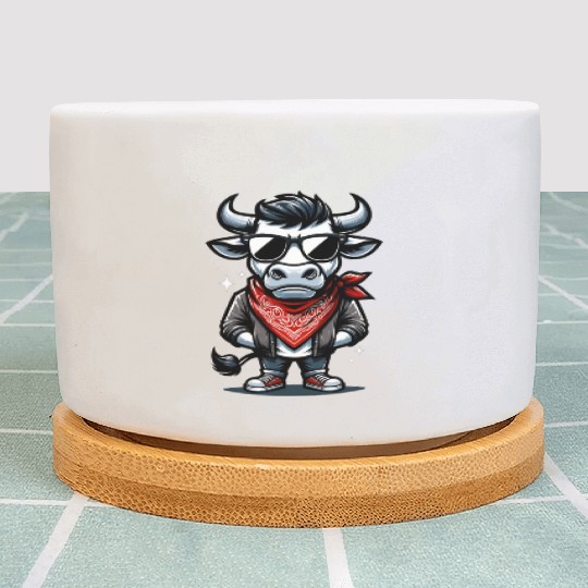 Rodeo Bull Riding Livestock Show Farmer Cattle Plant Pots