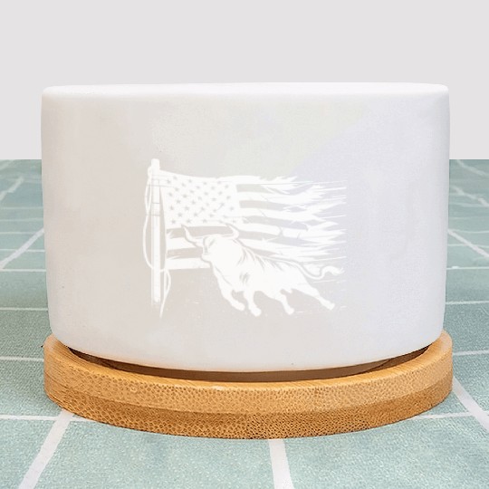 Rodeo Bull Riding Livestock Show Farmer Cattle Plant Pots