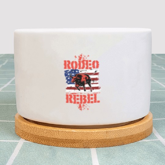 Rodeo Bull Riding Livestock Show Farmer Cattle Plant Pots