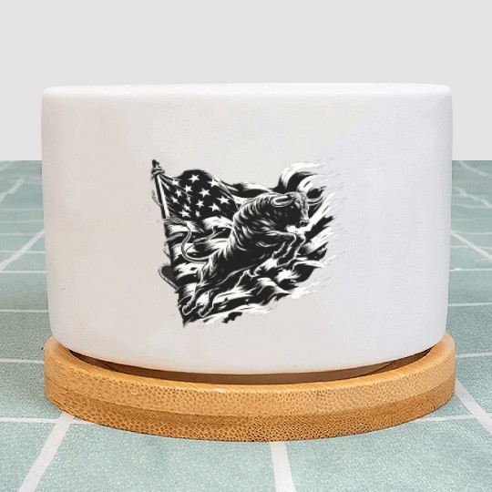 Rodeo Bull Riding Livestock Show Farmer Cattle Plant Pots