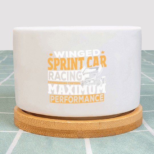 Winged Sprint Car Racing Commanding Control Plant Pots