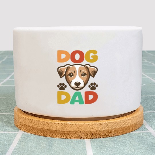 Jack Russell Terrier Dog Dad Typography Plant Pots