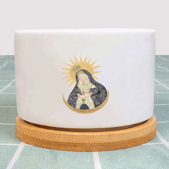 Mary of the Gate of Dawn Catholic Plant Pots