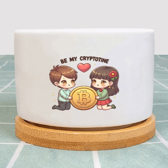 Be My Cryptotine: Adorable Bitcoin Couple Plant Pots