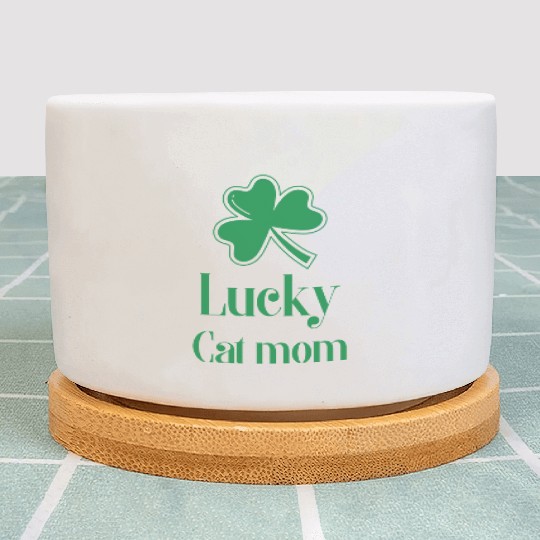 Lucky Cat Mom St Patrick's Day Plant Pots