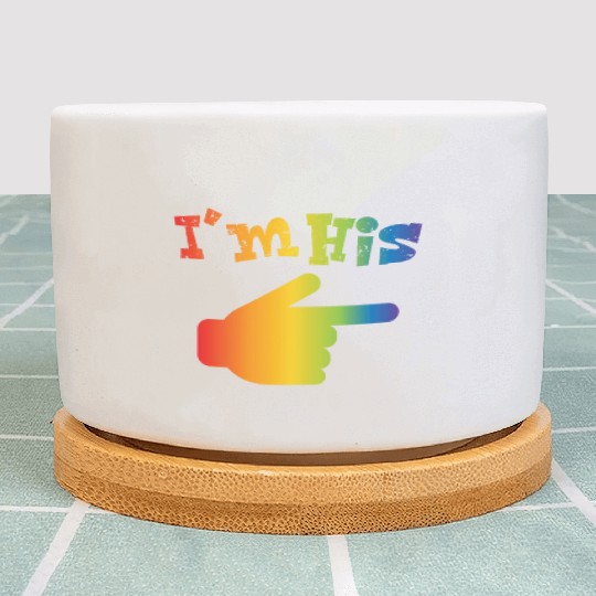 I m His LGBT Pride Couple Matching Gay Lesbian Men Plant Pots