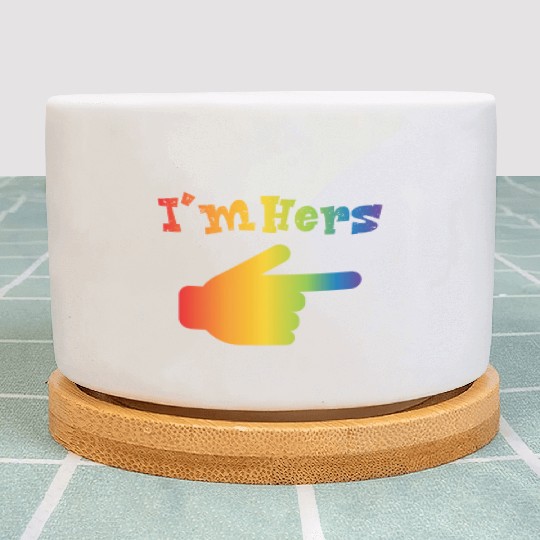 I m Hers LGBT Pride Couple Matching Lesbian Plant Pots