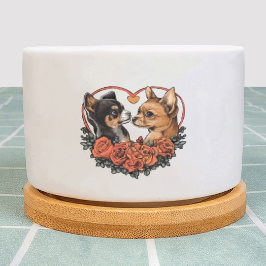 Valentine's Day, Chihuahua Dog Lovers Plant Pots