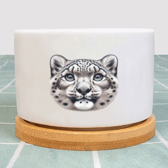 Snow Leopard Leopard White Leopard Plant Pots