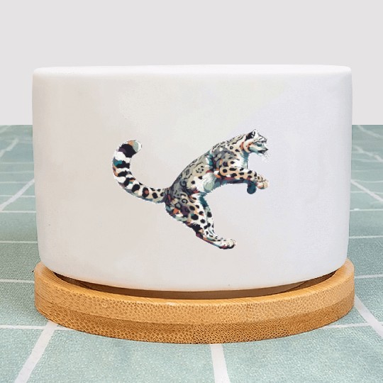 Snow Leopard Leopard White Leopard Plant Pots