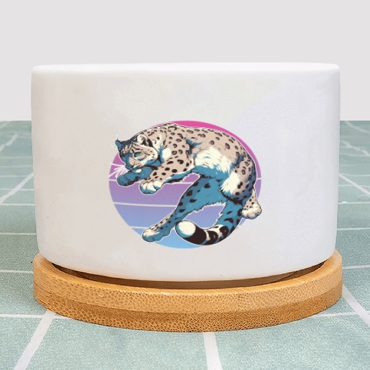 Snow Leopard Leopard White Leopard Plant Pots