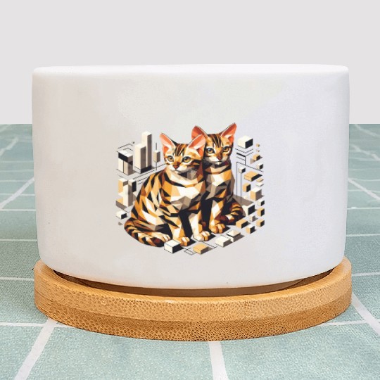 Bengal Kittens Cute Kittys Plant Pots